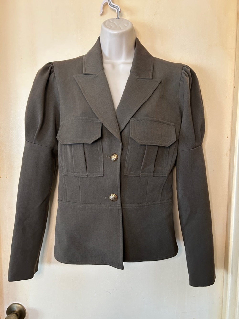 ABS Allen B Schwartz Structured Military Jacket in Olive size 4